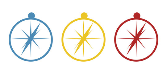 compass icon on a white background, vector illustration