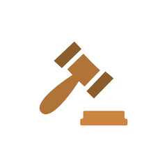 judicial gavel icon on a white background, vector illustration