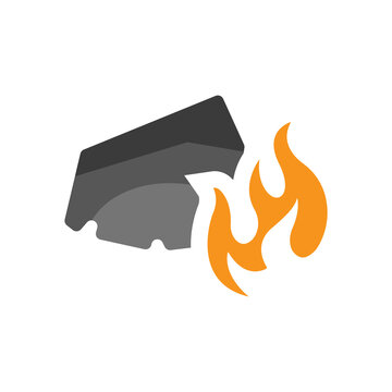 burning coal icon on a white background, vector illustration