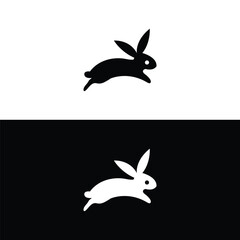 Black side silhouette of a rabbit isolated on white background. Vector illustration.Vector image of an rabbit,Rabbit logo isolated on white background,Rabbit vector template © Farhad