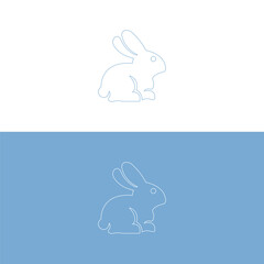 Black side silhouette of a rabbit isolated on white background. Vector illustration.Vector image of an rabbit,Rabbit logo isolated on white background,Rabbit vector template