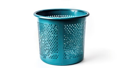 teal trash can isolated on white generative AI