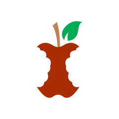 bitten apple icon on a white background, vector illustration