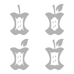 bitten apple icon on a white background, vector illustration