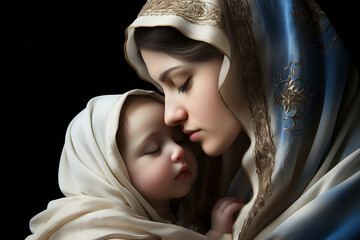 Divine Serenity, Holy Mary and baby Jesus, a vision of faith