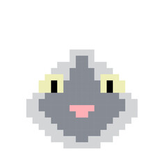 Cat cartoon icon in pixel style