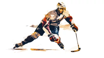 Fotobehang Figure hockey player on white background vector © Dzmitry