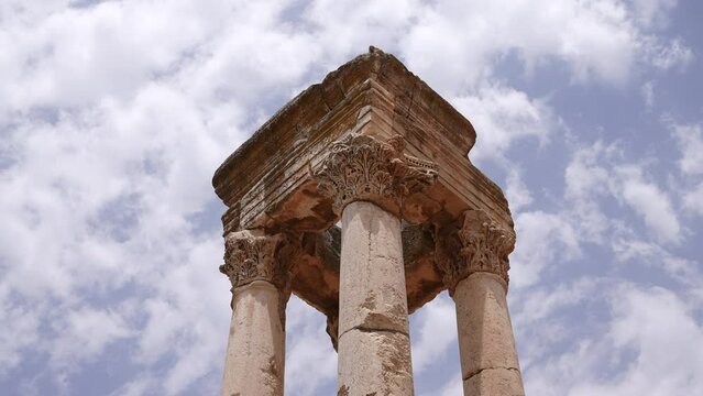 The tetrapylon of the Umayyad city Beqaa Governorate Anjar Lebanon