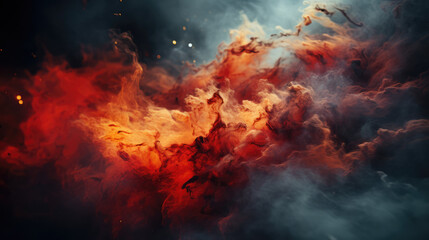 Abstract orange nebula, smoke.