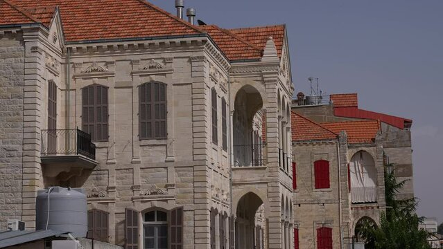 Old traditional lebanese houses with triple arches Zahle Lebanon
