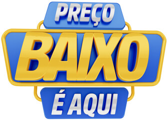 selo 3d ''preço baixo é aqui''