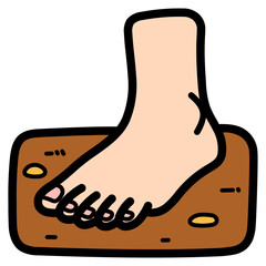 barefoot filled outline icon style