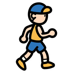 jogging filled outline icon style