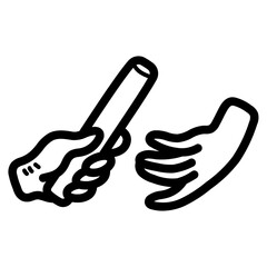 relay race line icon style