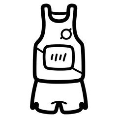 running shirt line icon style