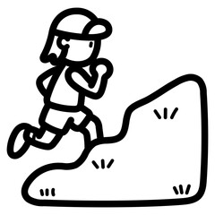trail running line icon style