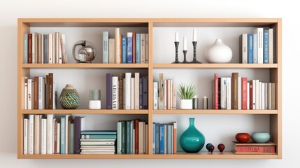 bookshelf organizer isolated on white generative AI