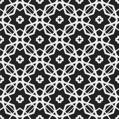 Black and white  pattern . Figures ornament.Seamless pattern for fashion, textile design,  on wall paper, wrapping paper, fabrics and home decor.