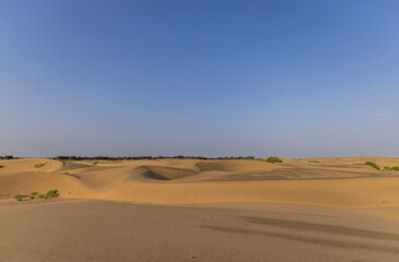 Fototapeta na wymiar Sand Dunes At Jaisalmer India 