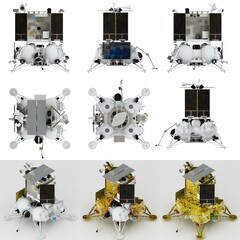 Lunar lander infographics isolated © Mechanik
