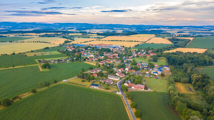 aerial view of a village