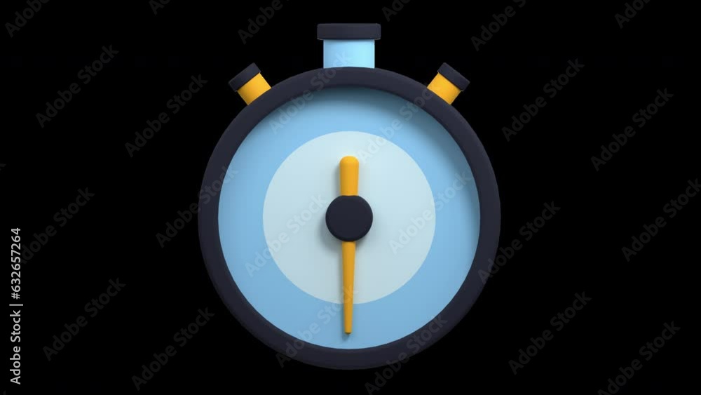 Poster animation of stopwatch. stopwatch icon. seamless and looped animation. transparent background with a