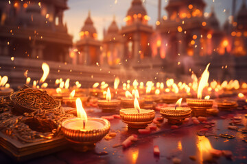 Festival of Lights Euphoria: Diwali Celebration Backdrop ai generated art 