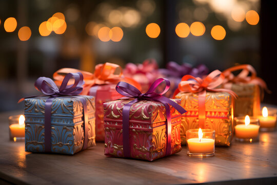 diwali gift box with candles ai generated art 