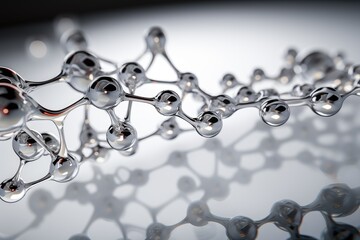 molecules antioxidant of liquid bubble on gray background