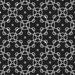 Fototapeta premium Black and white pattern . Figures ornament.Seamless pattern for fashion, textile design, on wall paper, wrapping paper, fabrics and home decor.