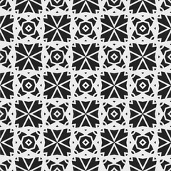 Black and white  pattern . Figures ornament.Seamless pattern for fashion, textile design,  on wall paper, wrapping paper, fabrics and home decor.