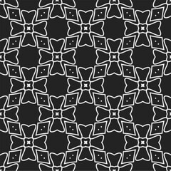 Black and white  pattern . Figures ornament.Seamless pattern for fashion, textile design,  on wall paper, wrapping paper, fabrics and home decor.