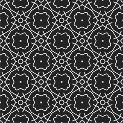 Black and white  pattern . Figures ornament.Seamless pattern for fashion, textile design,  on wall paper, wrapping paper, fabrics and home decor.