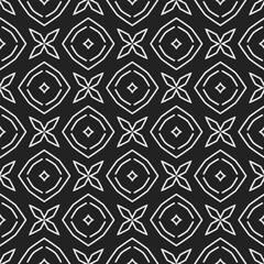 Black and white  pattern . Figures ornament.Seamless pattern for fashion, textile design,  on wall paper, wrapping paper, fabrics and home decor.