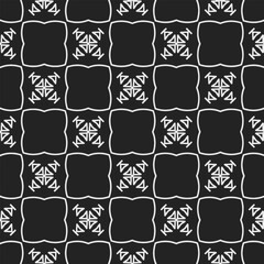 Black and white  pattern . Figures ornament.Seamless pattern for fashion, textile design,  on wall paper, wrapping paper, fabrics and home decor.