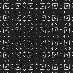 Black and white  pattern . Figures ornament.Seamless pattern for fashion, textile design,  on wall paper, wrapping paper, fabrics and home decor.