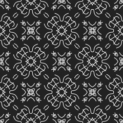 Black and white  pattern . Figures ornament.Seamless pattern for fashion, textile design,  on wall paper, wrapping paper, fabrics and home decor.