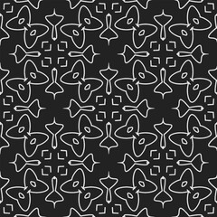 Black and white  pattern . Figures ornament.Seamless pattern for fashion, textile design,  on wall paper, wrapping paper, fabrics and home decor.