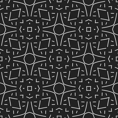 Black and white  pattern . Figures ornament.Seamless pattern for fashion, textile design,  on wall paper, wrapping paper, fabrics and home decor.