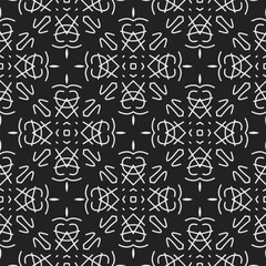 Black and white  pattern . Figures ornament.Seamless pattern for fashion, textile design,  on wall paper, wrapping paper, fabrics and home decor.