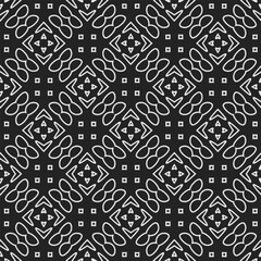 Black and white  pattern . Figures ornament.Seamless pattern for fashion, textile design,  on wall paper, wrapping paper, fabrics and home decor.