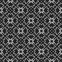 Black and white  pattern . Figures ornament.Seamless pattern for fashion, textile design,  on wall paper, wrapping paper, fabrics and home decor.