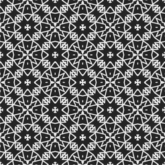 Black and white  pattern . Figures ornament.Seamless pattern for fashion, textile design,  on wall paper, wrapping paper, fabrics and home decor.