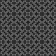 Black and white  pattern . Figures ornament.Seamless pattern for fashion, textile design,  on wall paper, wrapping paper, fabrics and home decor.