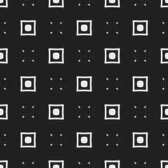 Black and white  pattern . Figures ornament.Seamless pattern for fashion, textile design,  on wall paper, wrapping paper, fabrics and home decor.