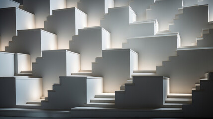 abstract white stairs