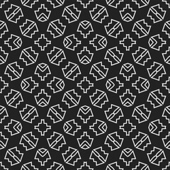 Black and white  pattern . Figures ornament.Seamless pattern for fashion, textile design,  on wall paper, wrapping paper, fabrics and home decor.