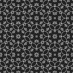 Black and white  pattern . Figures ornament.Seamless pattern for fashion, textile design,  on wall paper, wrapping paper, fabrics and home decor.