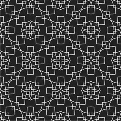 Black and white  pattern . Figures ornament.Seamless pattern for fashion, textile design,  on wall paper, wrapping paper, fabrics and home decor.