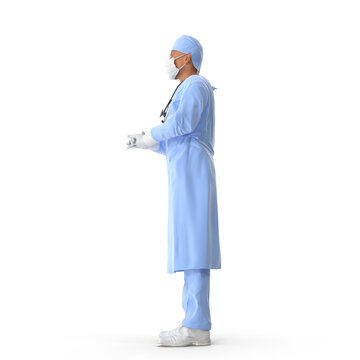 Doctor surgeon with full surgical dress  pNG 3D Rendering